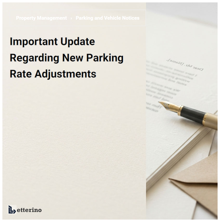 Important Update Regarding New Parking Rate Adjustments