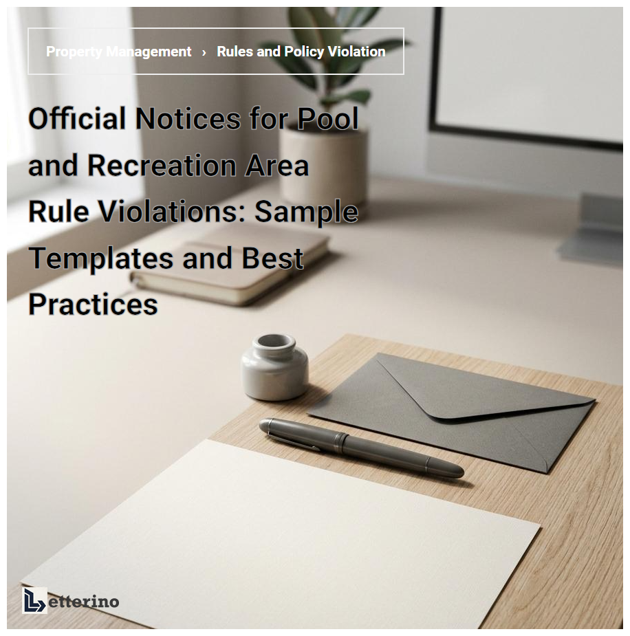 Official Notices for Pool and Recreation Area Rule Violations: Sample Templates and Best Practices