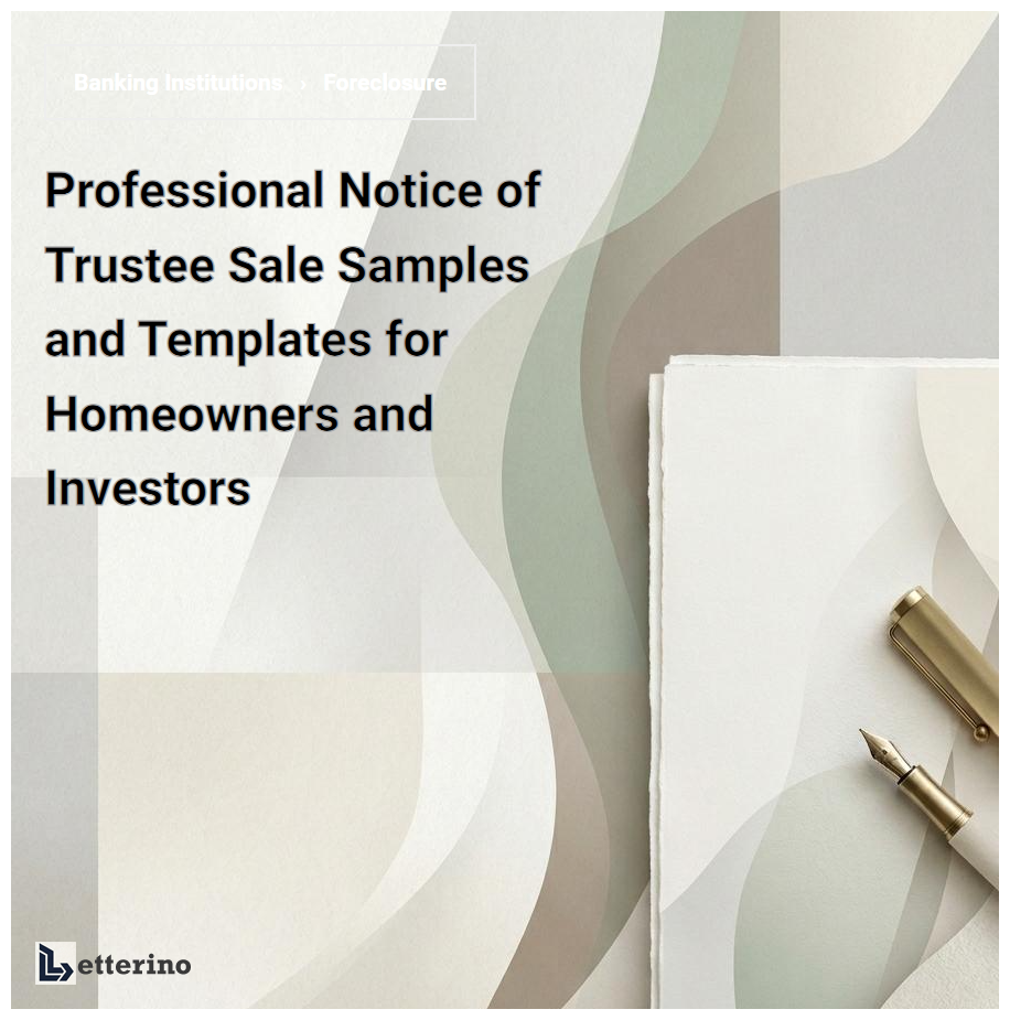 Professional Notice of Trustee Sale Samples and Templates for Homeowners and Investors