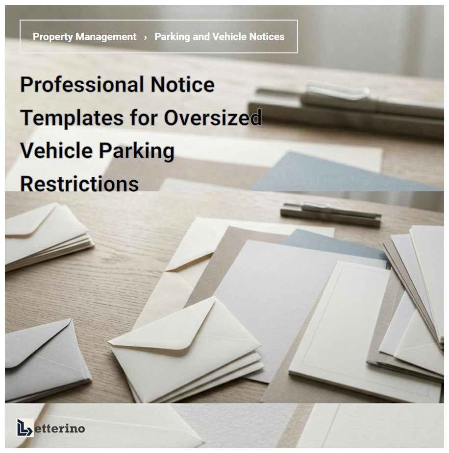 Professional Notice Templates for Oversized Vehicle Parking Restrictions