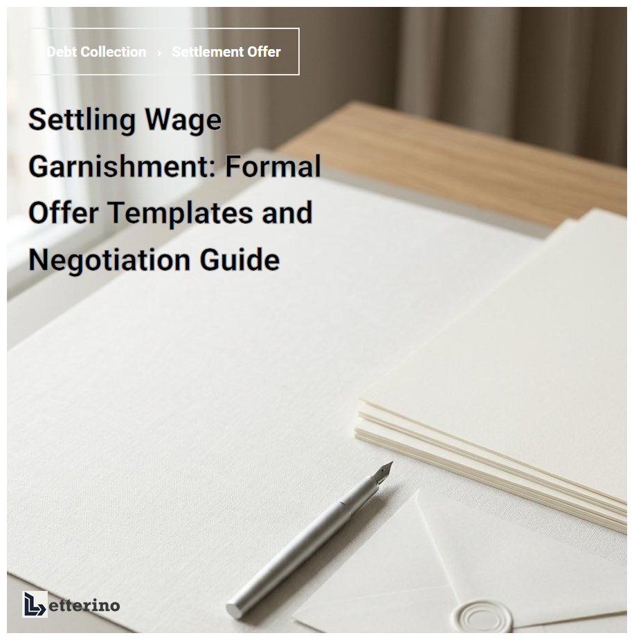 Settling Wage Garnishment: Formal Offer Templates and Negotiation Guide
