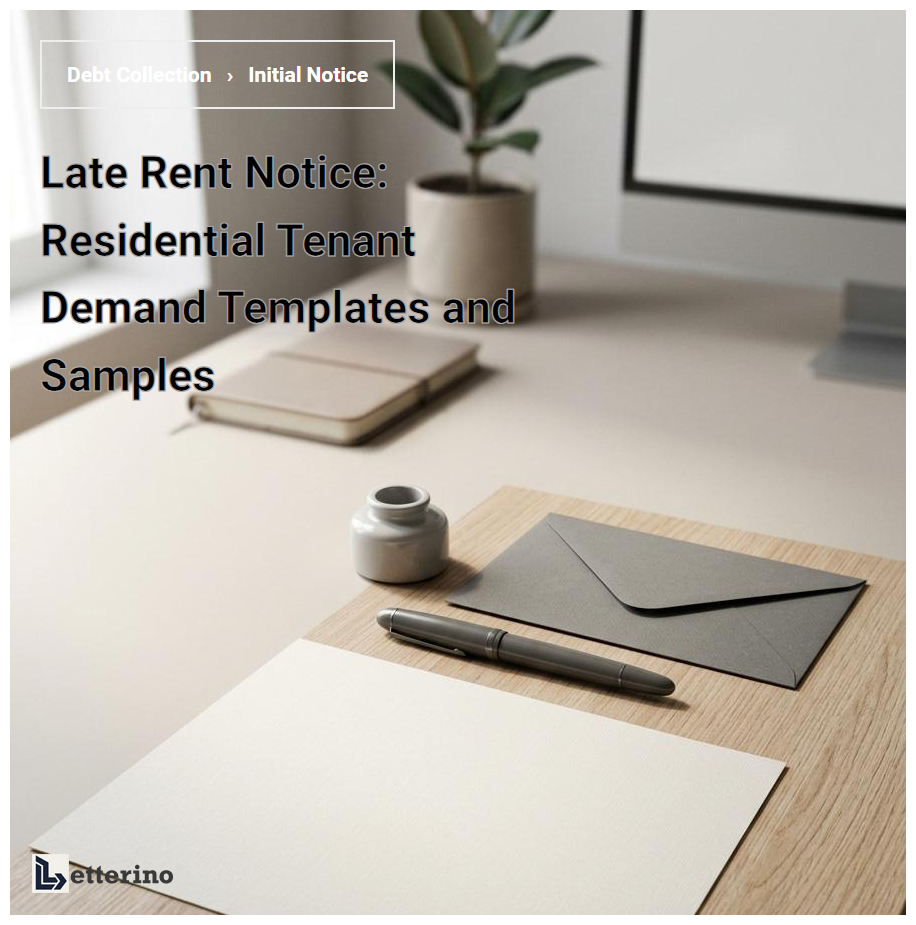 Late Rent Notice: Residential Tenant Demand Templates and Samples
