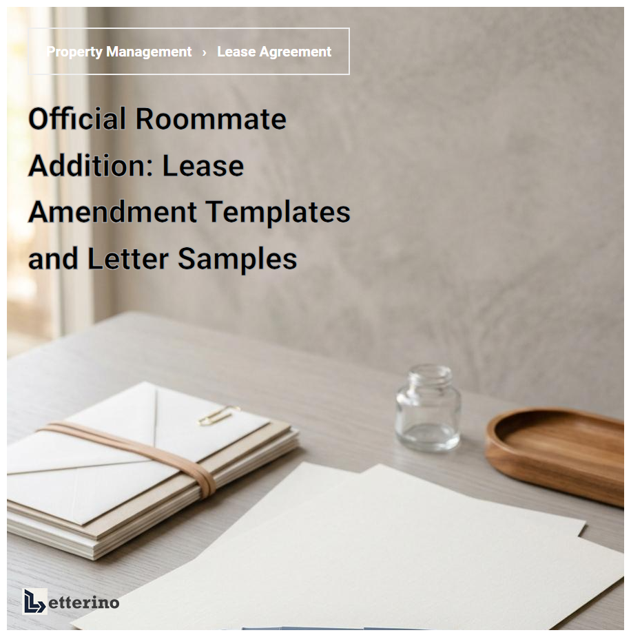 Official Roommate Addition: Lease Amendment Templates and Letter Samples