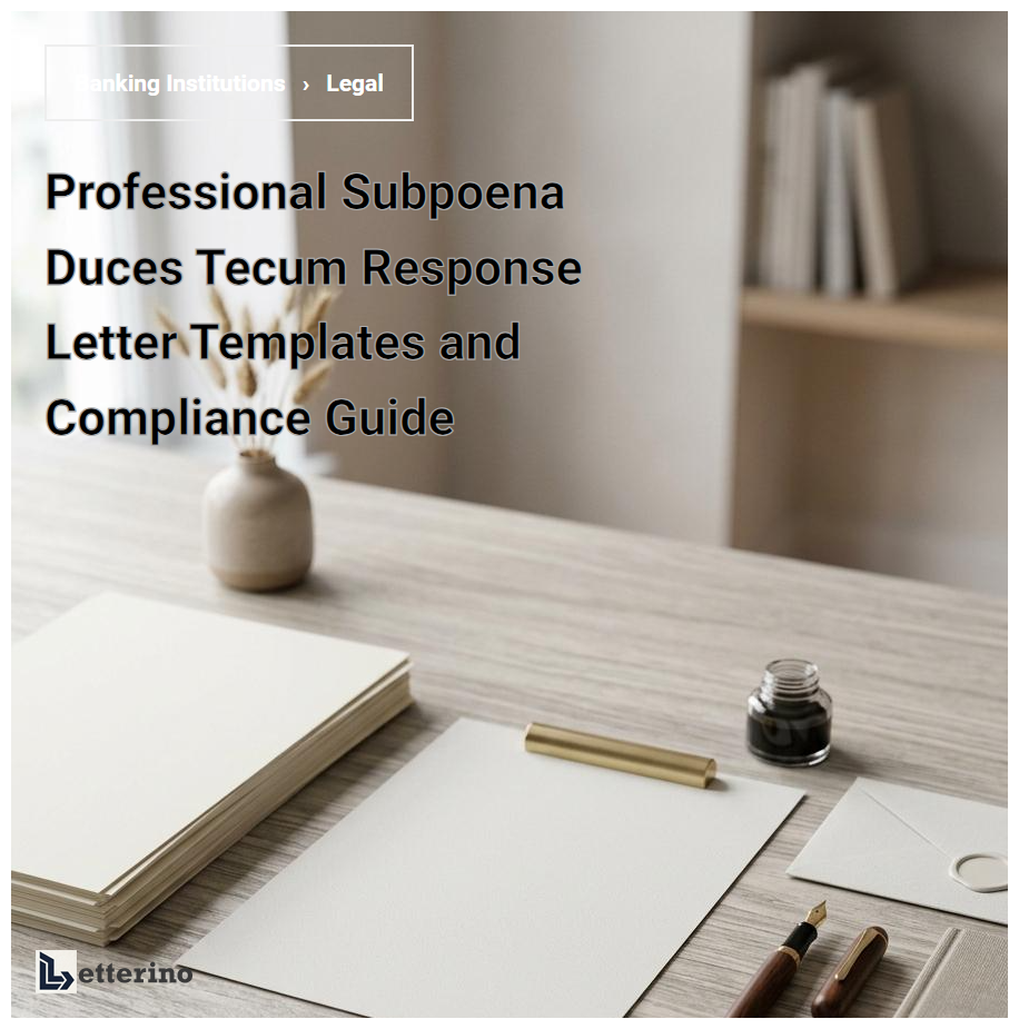 Professional Subpoena Duces Tecum Response Letter Templates and Compliance Guide