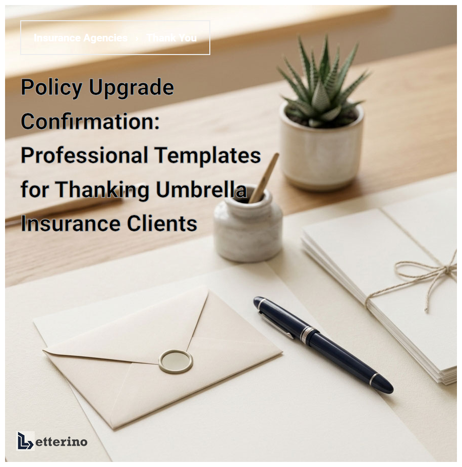 Policy Upgrade Confirmation: Professional Templates for Thanking Umbrella Insurance Clients