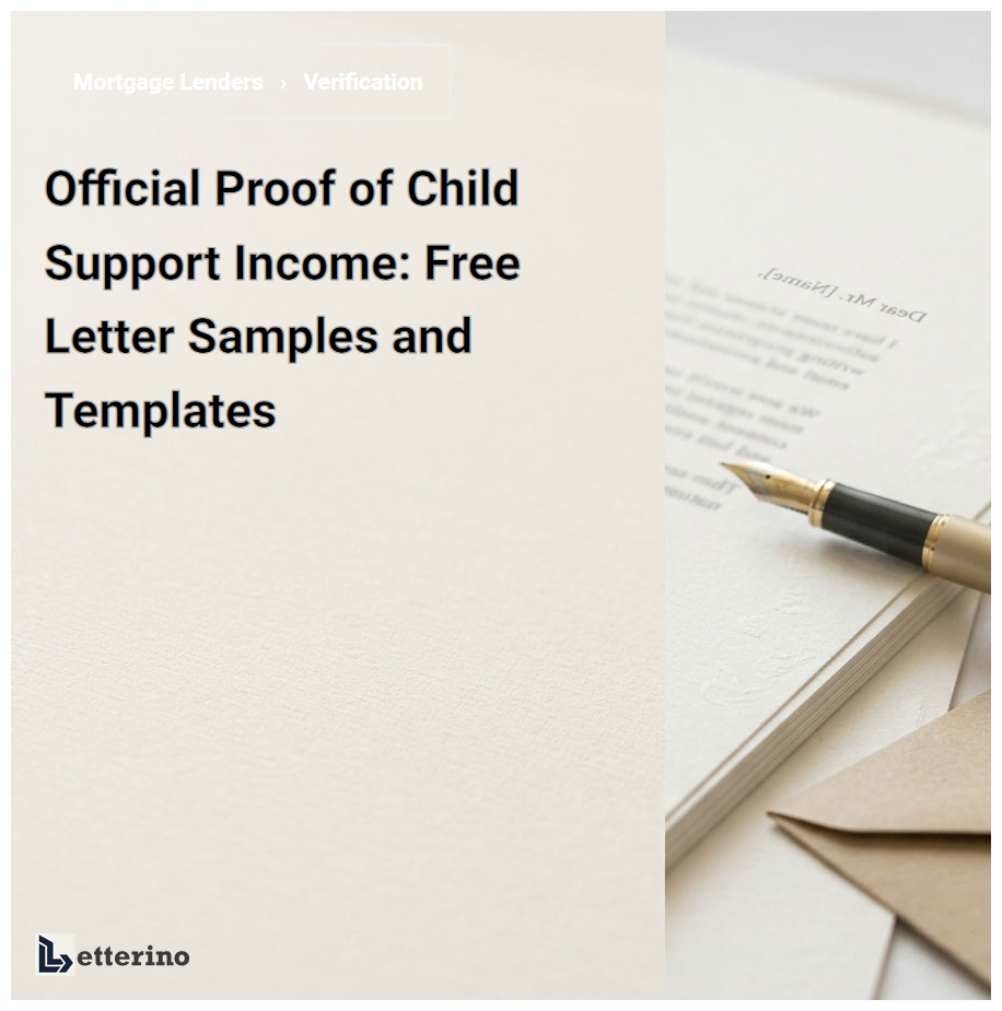 Official Proof of Child Support Income: Free Letter Samples and Templates