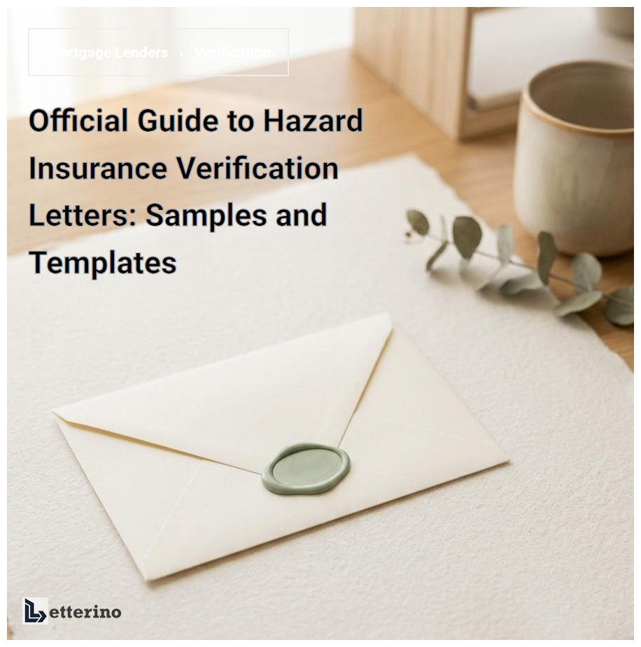Official Guide to Hazard Insurance Verification Letters: Samples and Templates