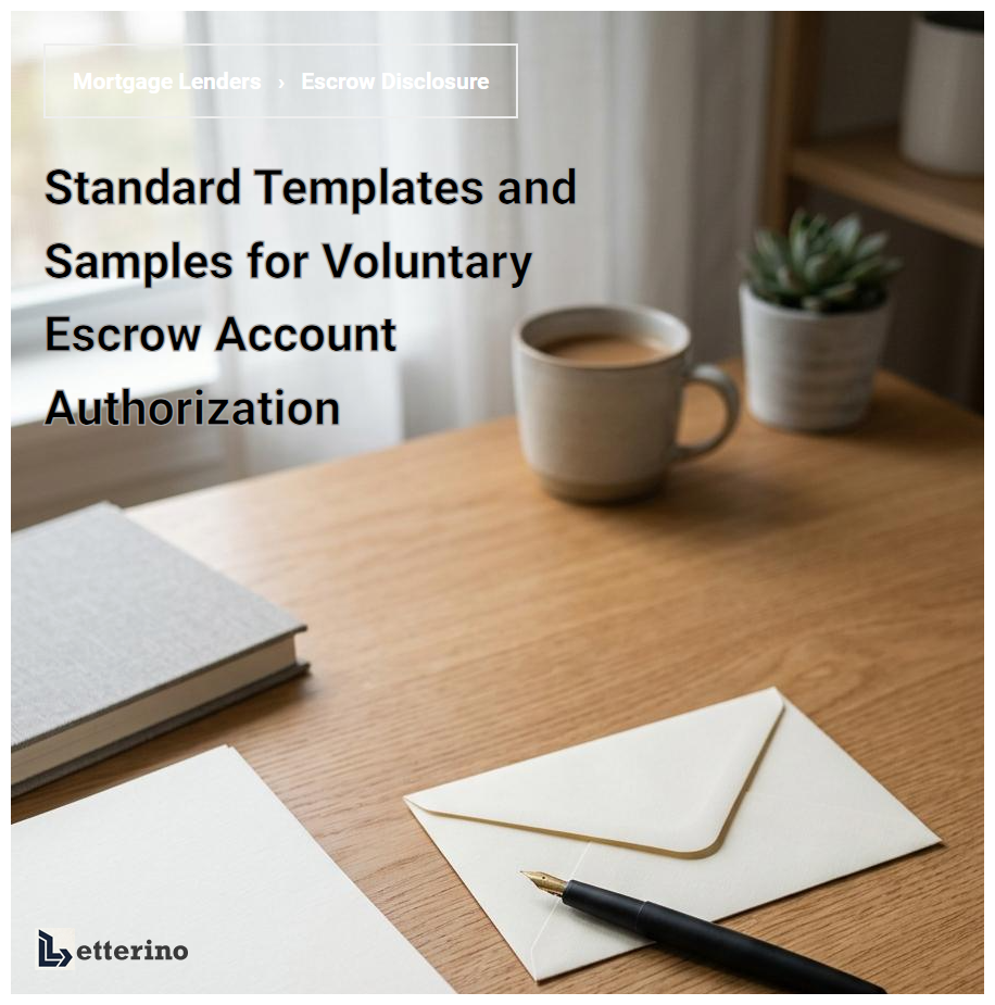 Standard Templates and Samples for Voluntary Escrow Account Authorization