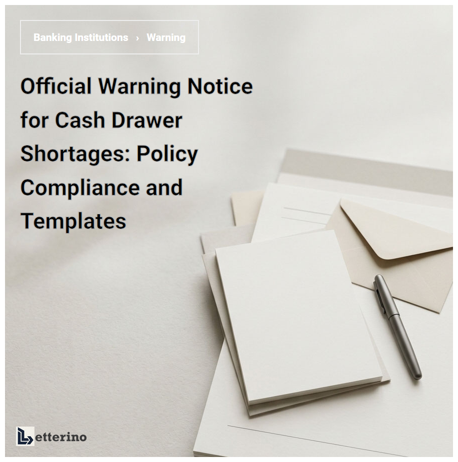 Official Warning Notice for Cash Drawer Shortages: Policy Compliance and Templates