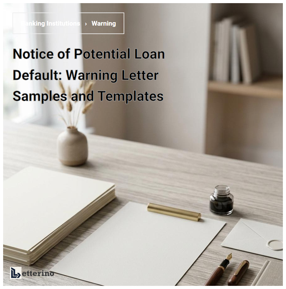 Notice of Potential Loan Default: Warning Letter Samples and Templates
