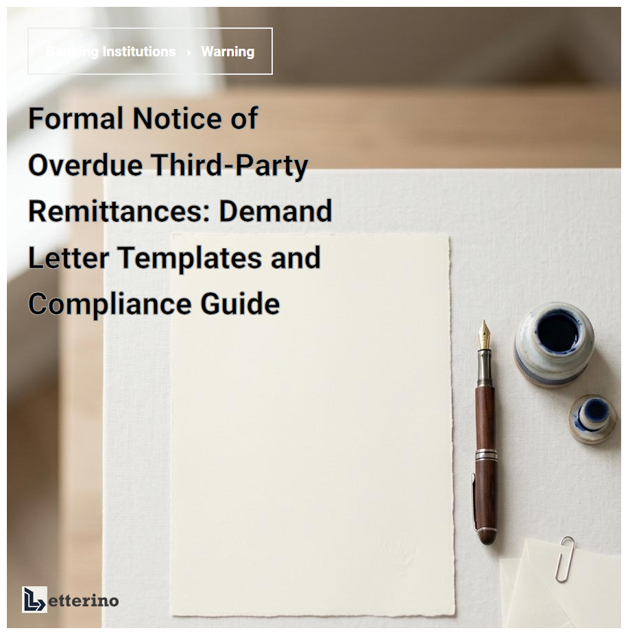 Formal Notice of Overdue Third-Party Remittances: Demand Letter Templates and Compliance Guide