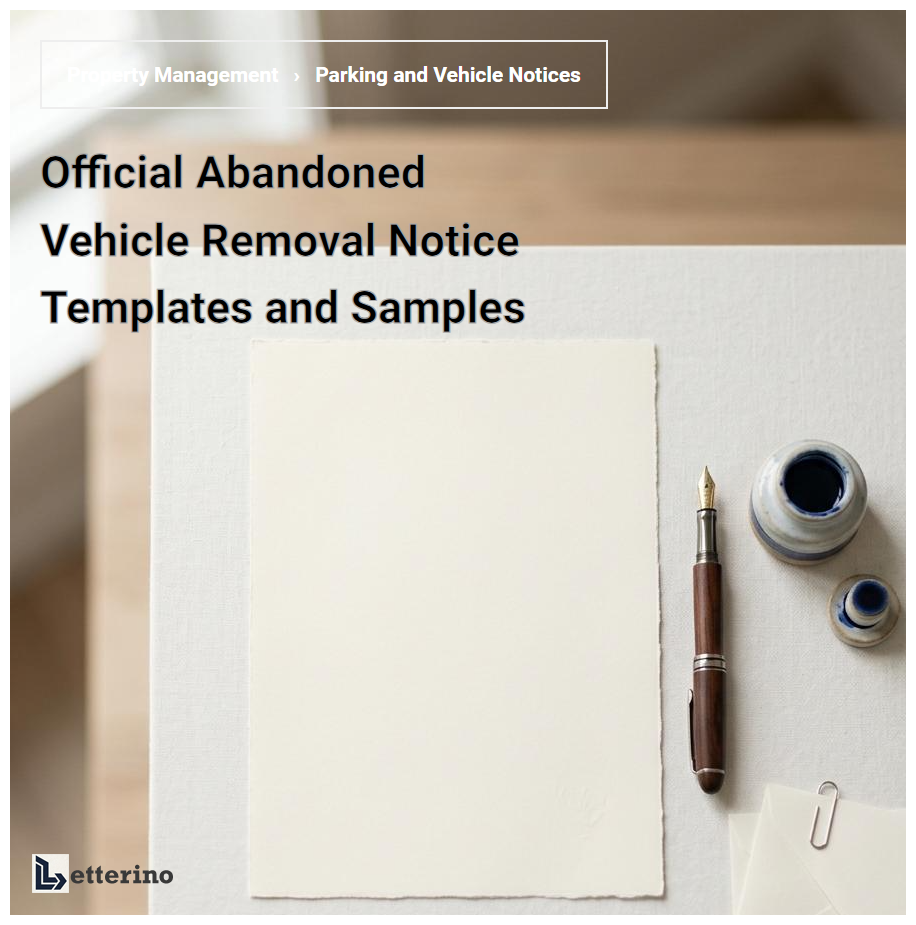Official Abandoned Vehicle Removal Notice Templates and Samples