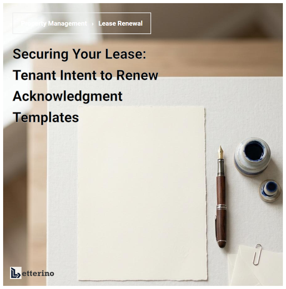 Securing Your Lease: Tenant Intent to Renew Acknowledgment Templates