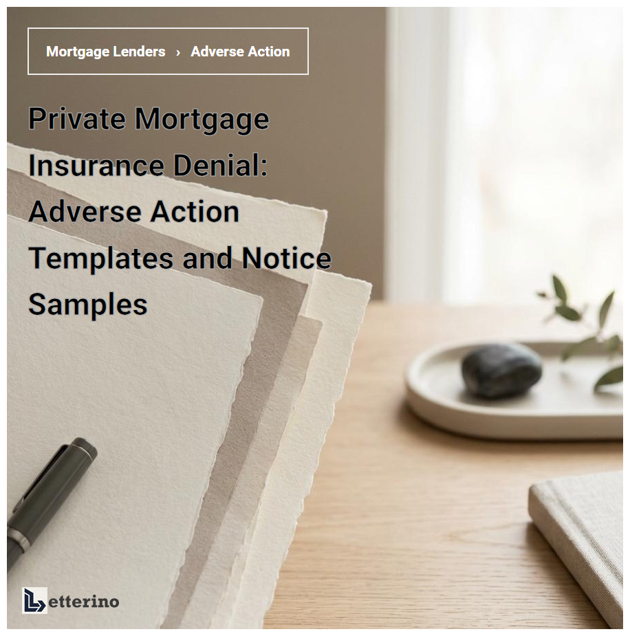 Private Mortgage Insurance Denial: Adverse Action Templates and Notice Samples