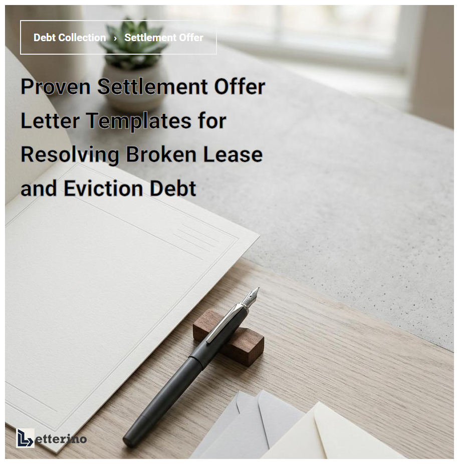 Proven Settlement Offer Letter Templates for Resolving Broken Lease and Eviction Debt