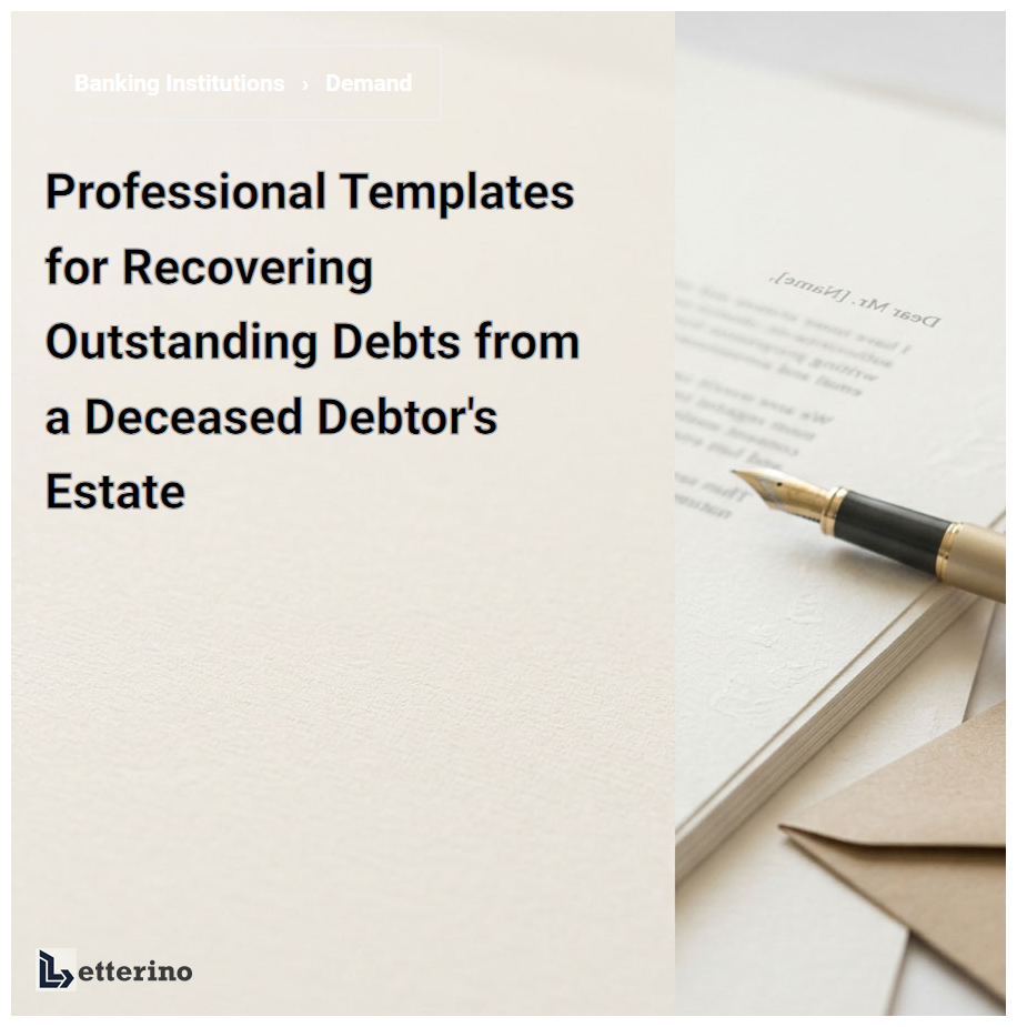 Professional Templates for Recovering Outstanding Debts from a Deceased Debtor's Estate