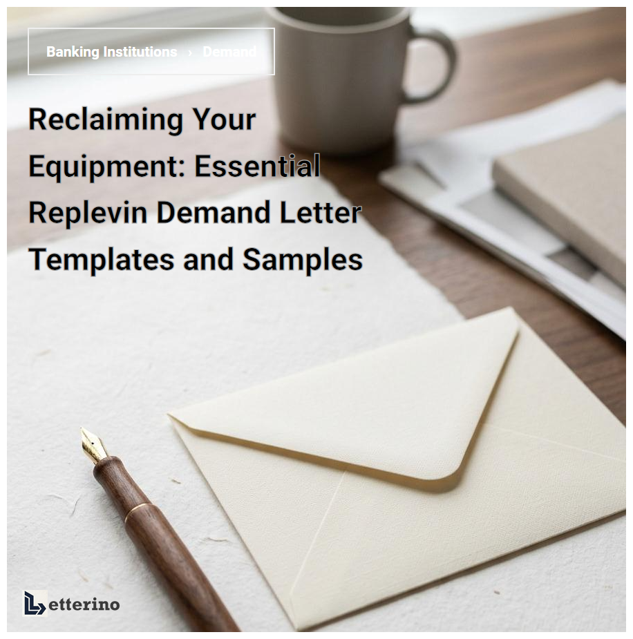 Reclaiming Your Equipment: Essential Replevin Demand Letter Templates and Samples