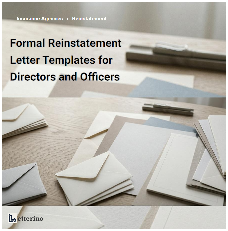 Formal Reinstatement Letter Templates for Directors and Officers
