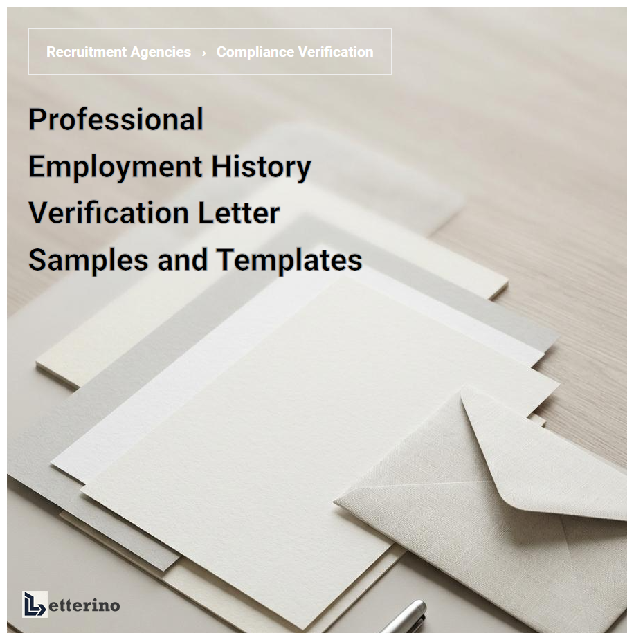 Professional Employment History Verification Letter Samples and Templates