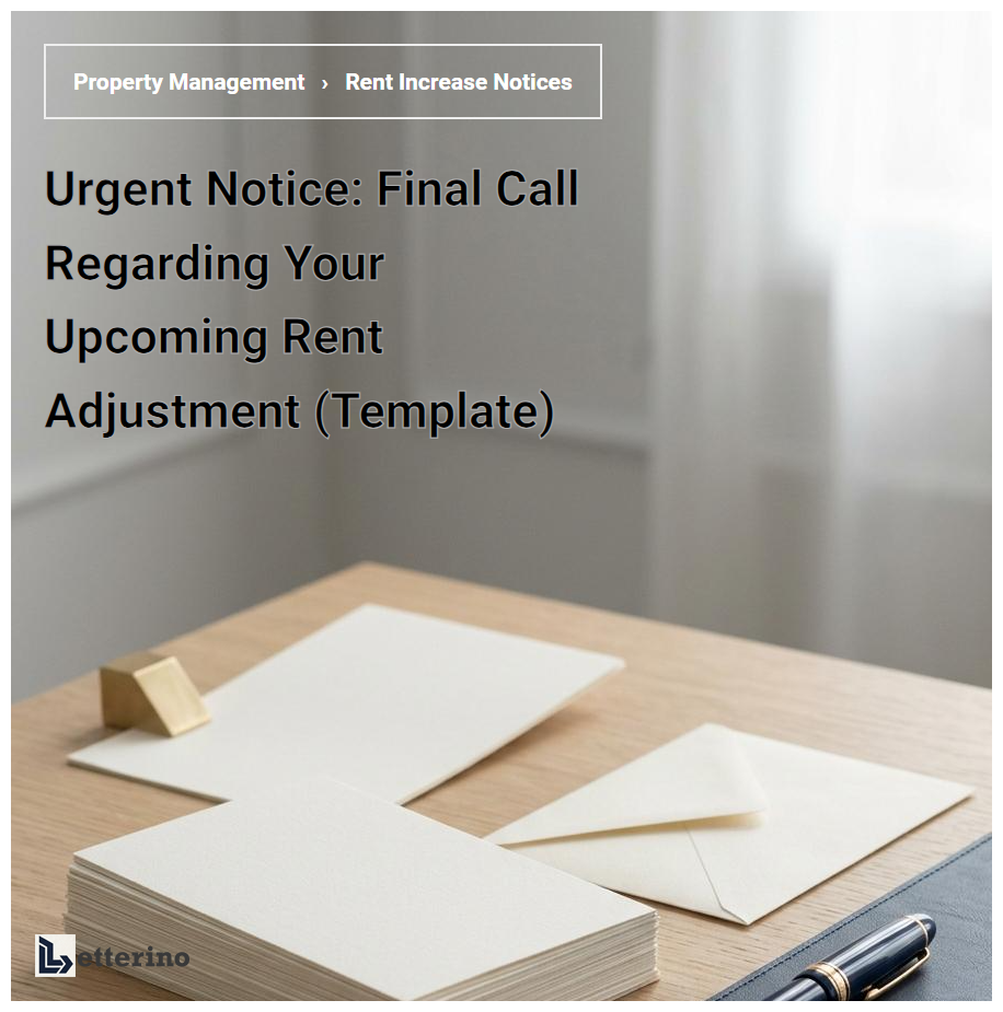Urgent Notice: Final Call Regarding Your Upcoming Rent Adjustment (Template)