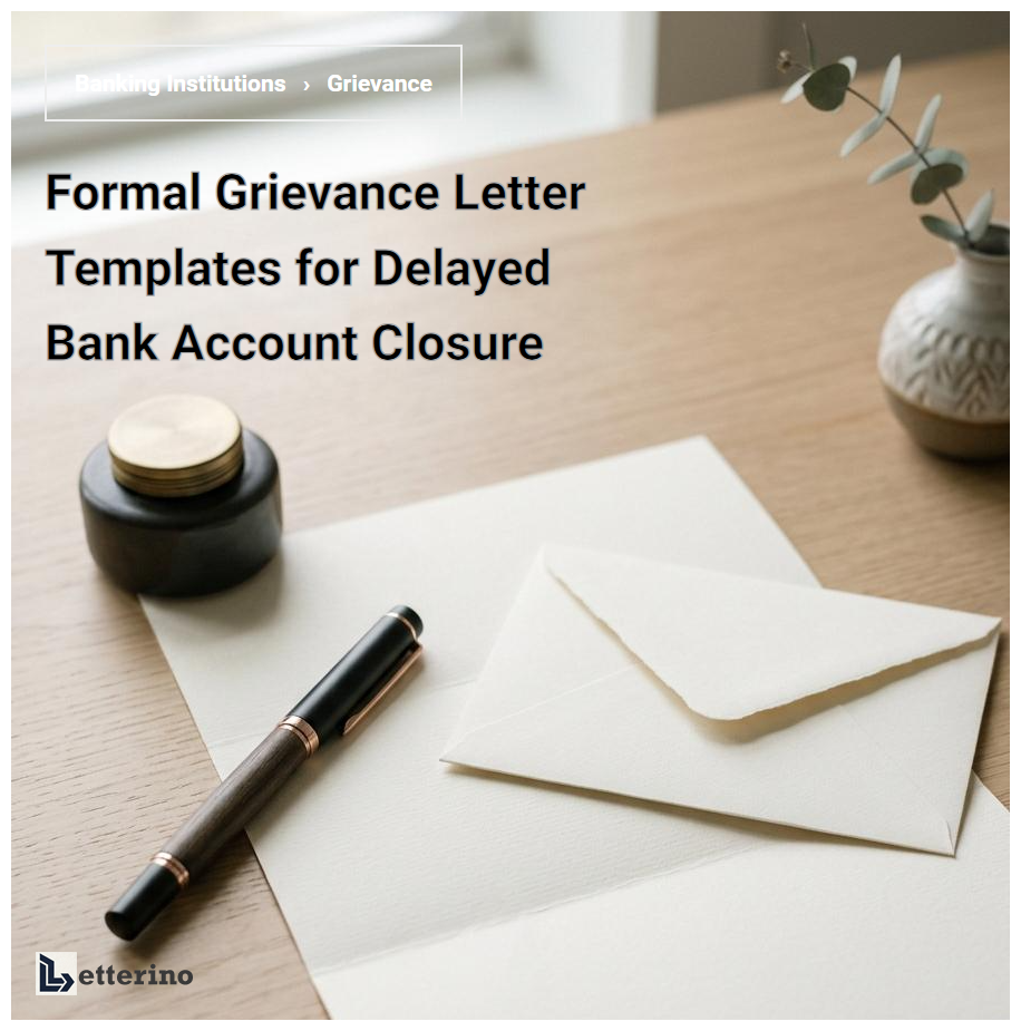 Formal Grievance Letter Templates for Delayed Bank Account Closure