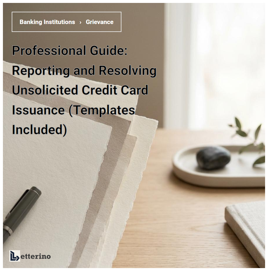 Professional Guide: Reporting and Resolving Unsolicited Credit Card Issuance (Templates Included)