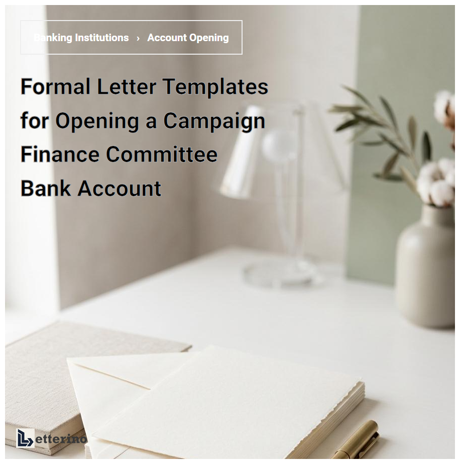 Formal Letter Templates for Opening a Campaign Finance Committee Bank Account