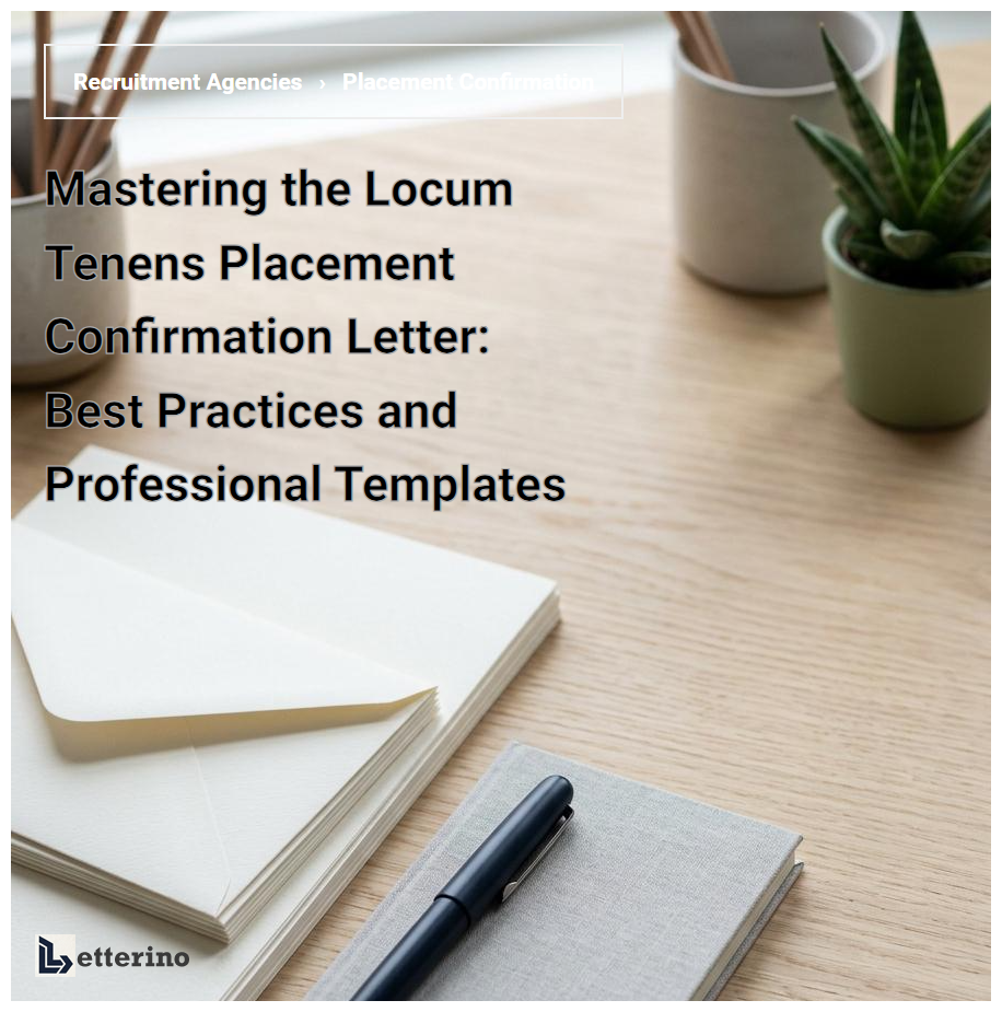 Mastering the Locum Tenens Placement Confirmation Letter: Best Practices and Professional Templates