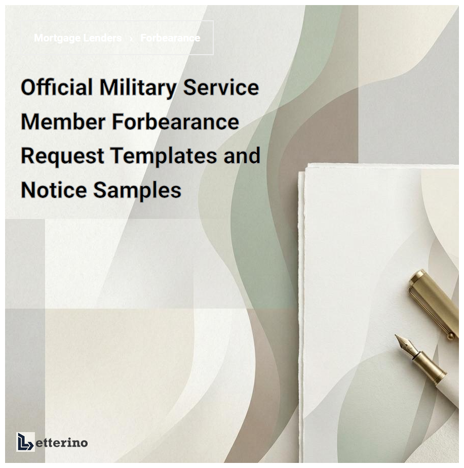 Official Military Service Member Forbearance Request Templates and Notice Samples