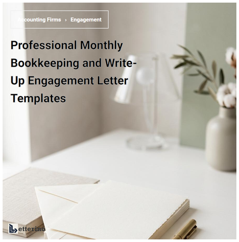 Professional Monthly Bookkeeping and Write-Up Engagement Letter Templates