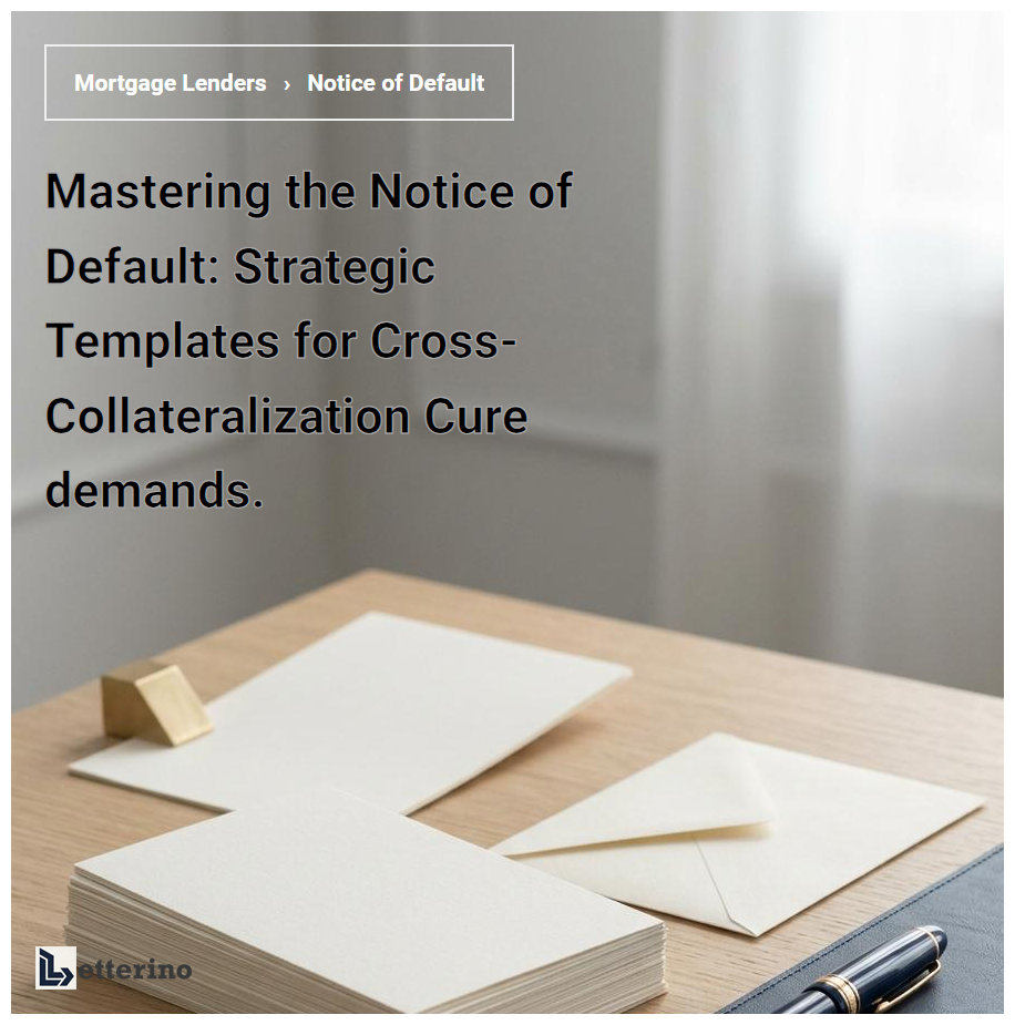Mastering the Notice of Default: Strategic Templates for Cross-Collateralization Cure demands.
