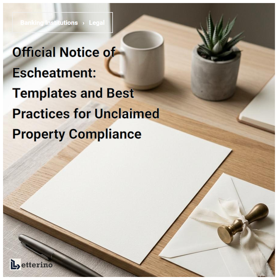 Official Notice of Escheatment: Templates and Best Practices for Unclaimed Property Compliance