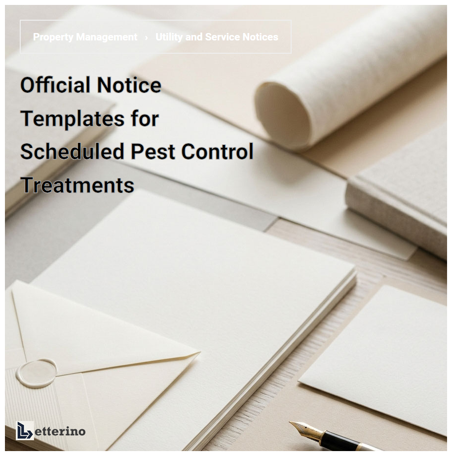 Official Notice Templates for Scheduled Pest Control Treatments