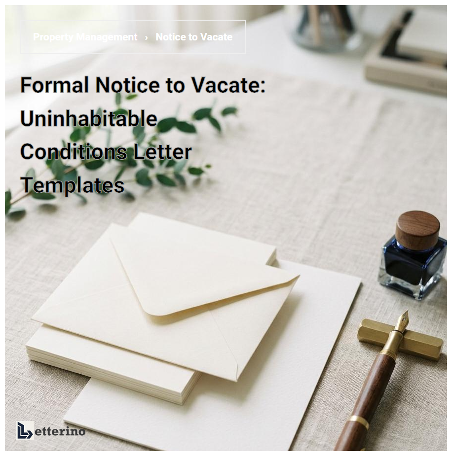 Formal Notice to Vacate: Uninhabitable Conditions Letter Templates