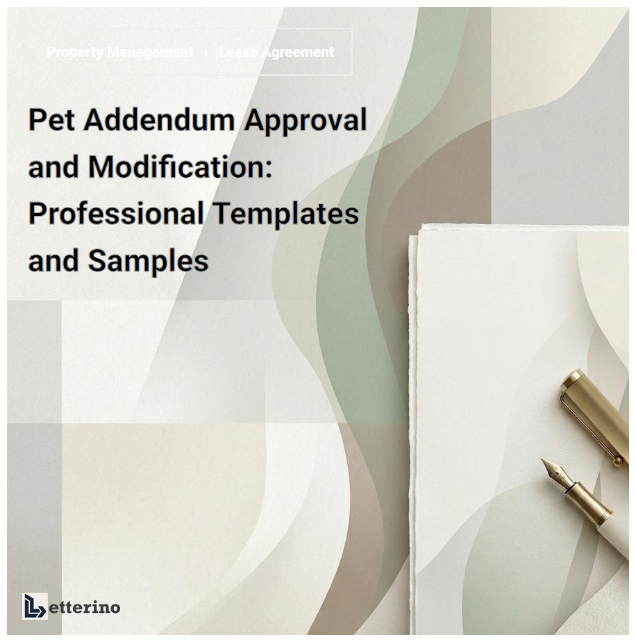 Pet Addendum Approval and Modification: Professional Templates and Samples