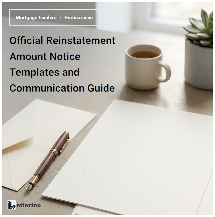 Official Reinstatement Amount Notice Templates and Communication Guide