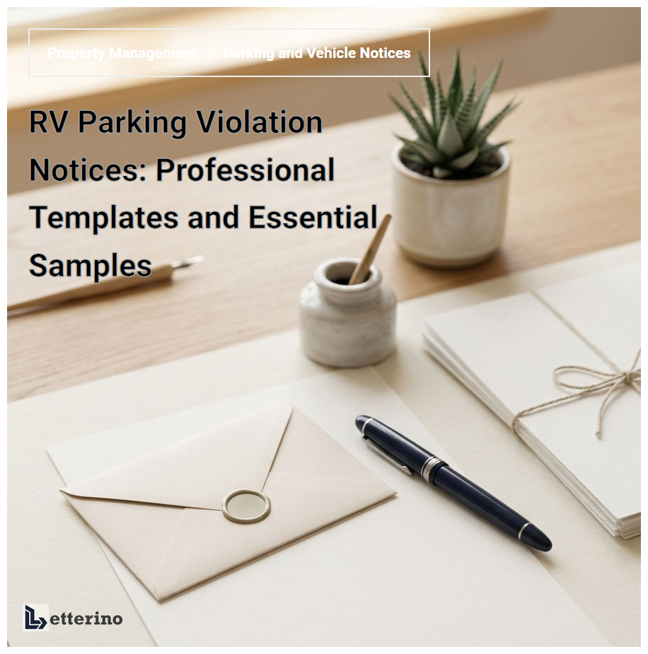 RV Parking Violation Notices: Professional Templates and Essential Samples
