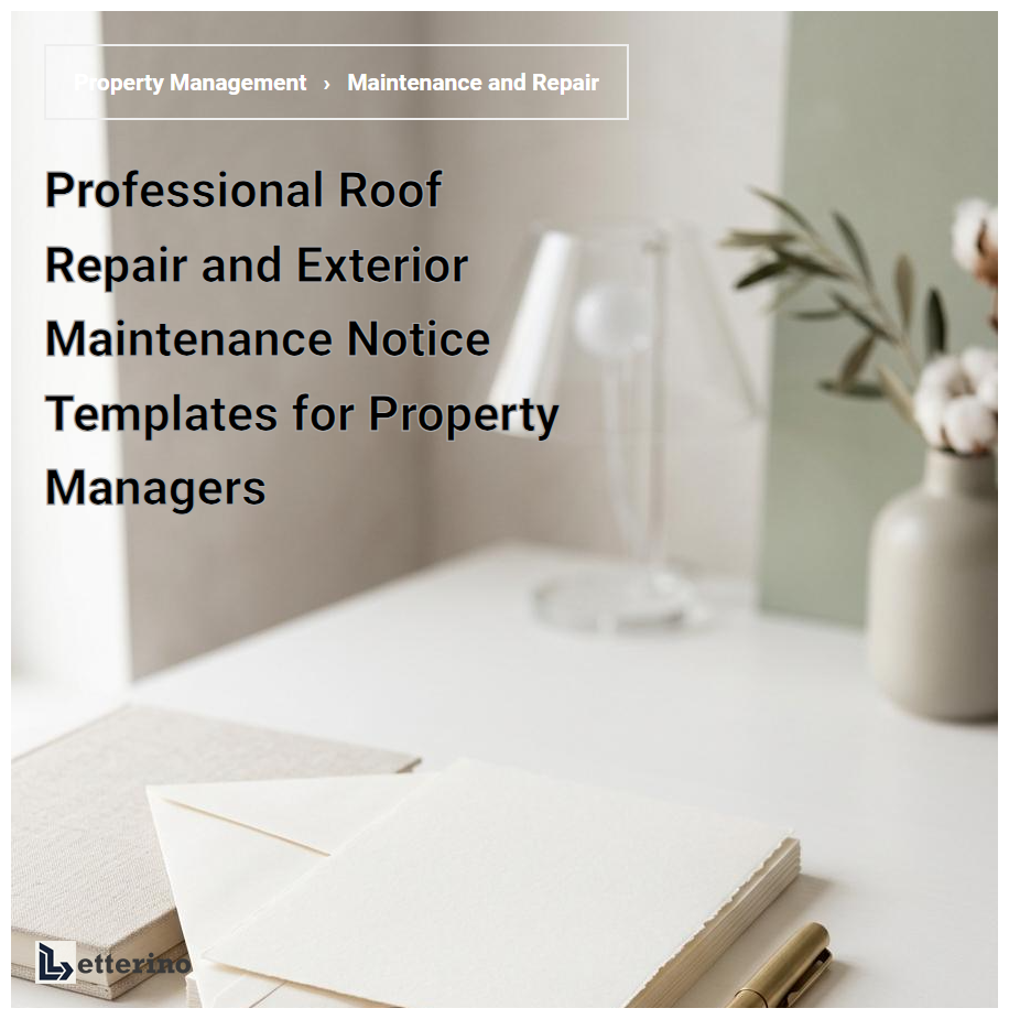 Professional Roof Repair and Exterior Maintenance Notice Templates for Property Managers