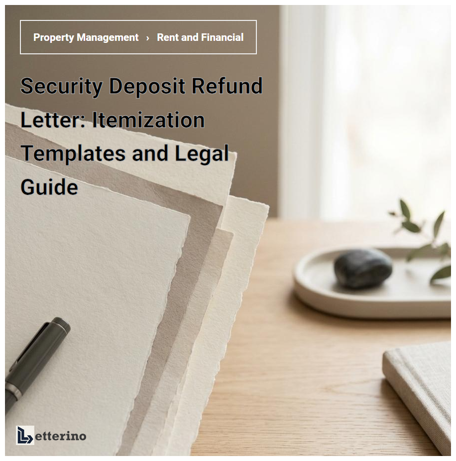 Security Deposit Refund Letter: Itemization Templates and Legal Guide