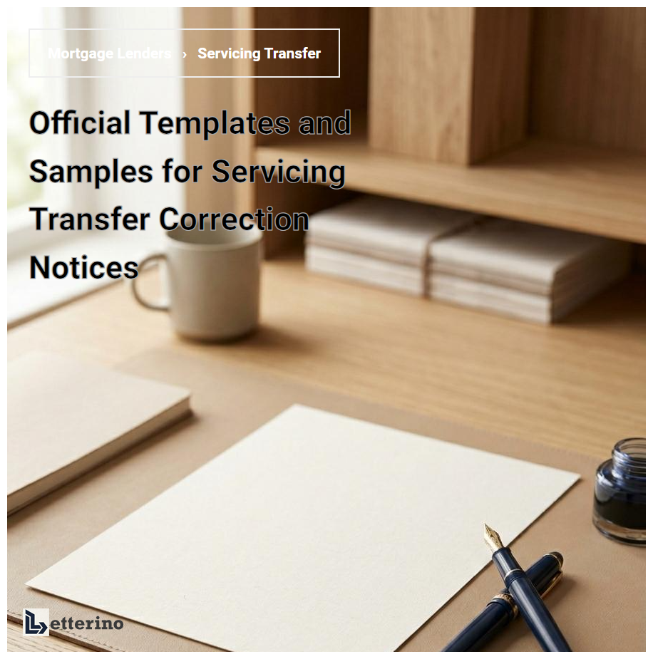 Official Templates and Samples for Servicing Transfer Correction Notices