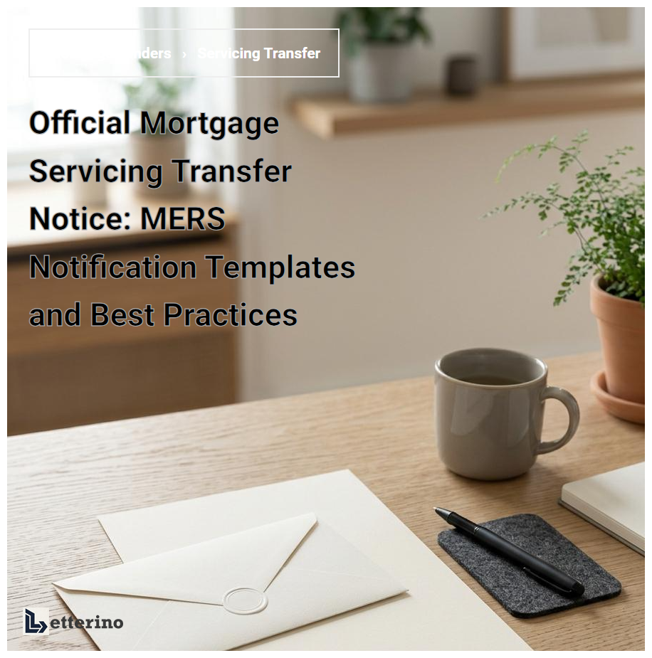 Official Mortgage Servicing Transfer Notice: MERS Notification Templates and Best Practices