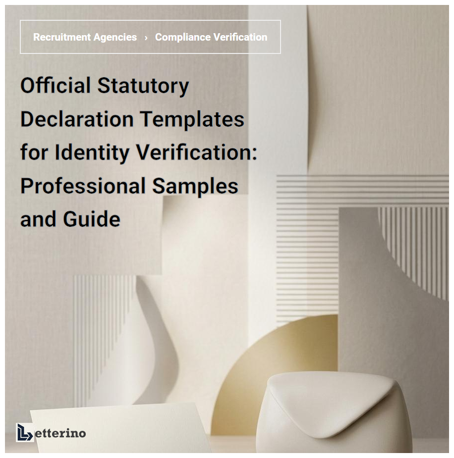 Official Statutory Declaration Templates for Identity Verification: Professional Samples and Guide