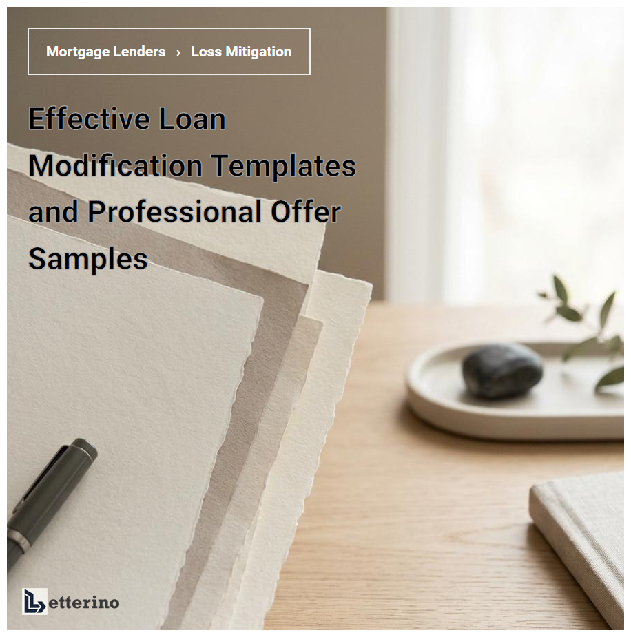Effective Loan Modification Templates and Professional Offer Samples