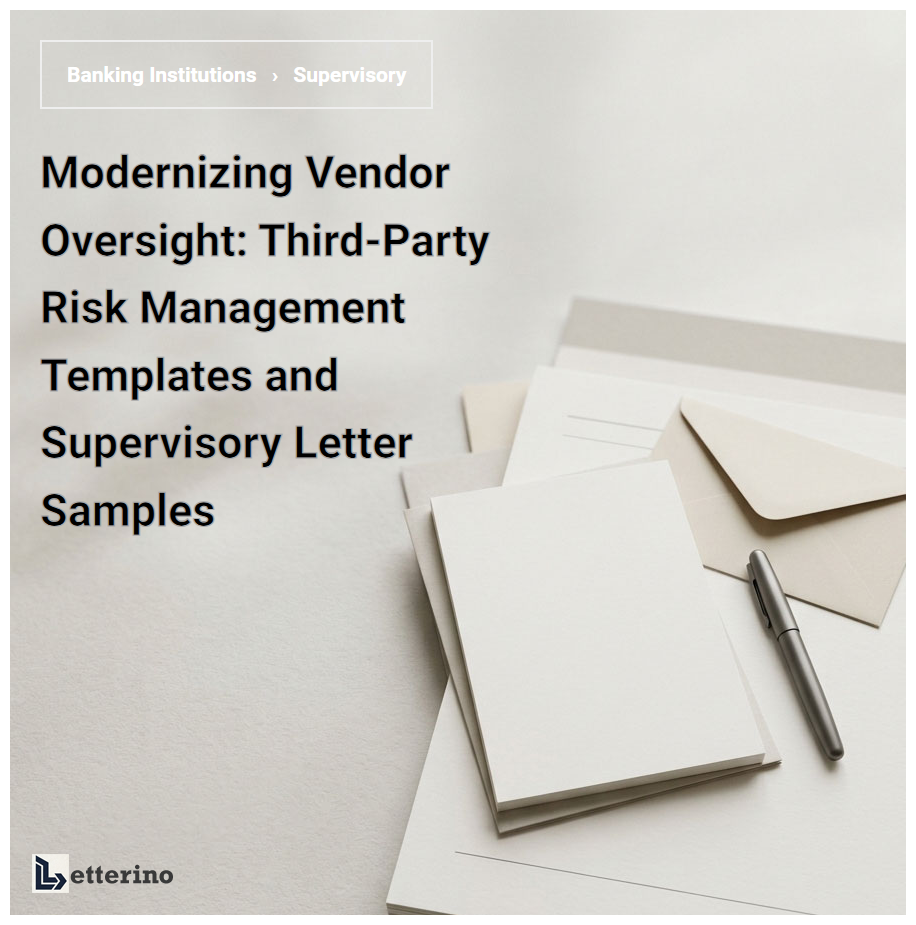 Modernizing Vendor Oversight: Third-Party Risk Management Templates and Supervisory Letter Samples