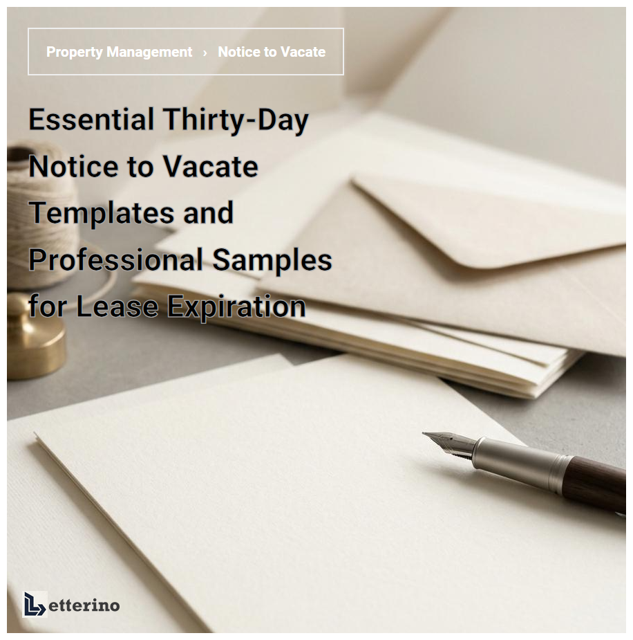 Essential Thirty-Day Notice to Vacate Templates and Professional Samples for Lease Expiration
