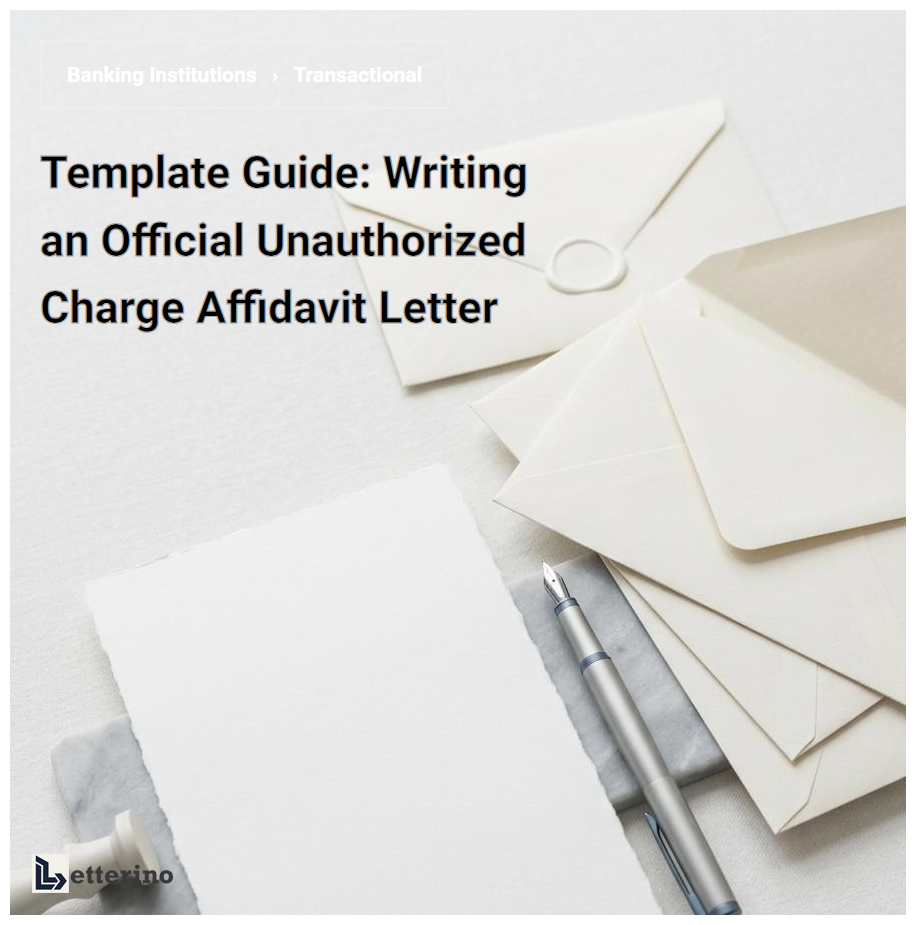 Template Guide: Writing an Official Unauthorized Charge Affidavit Letter