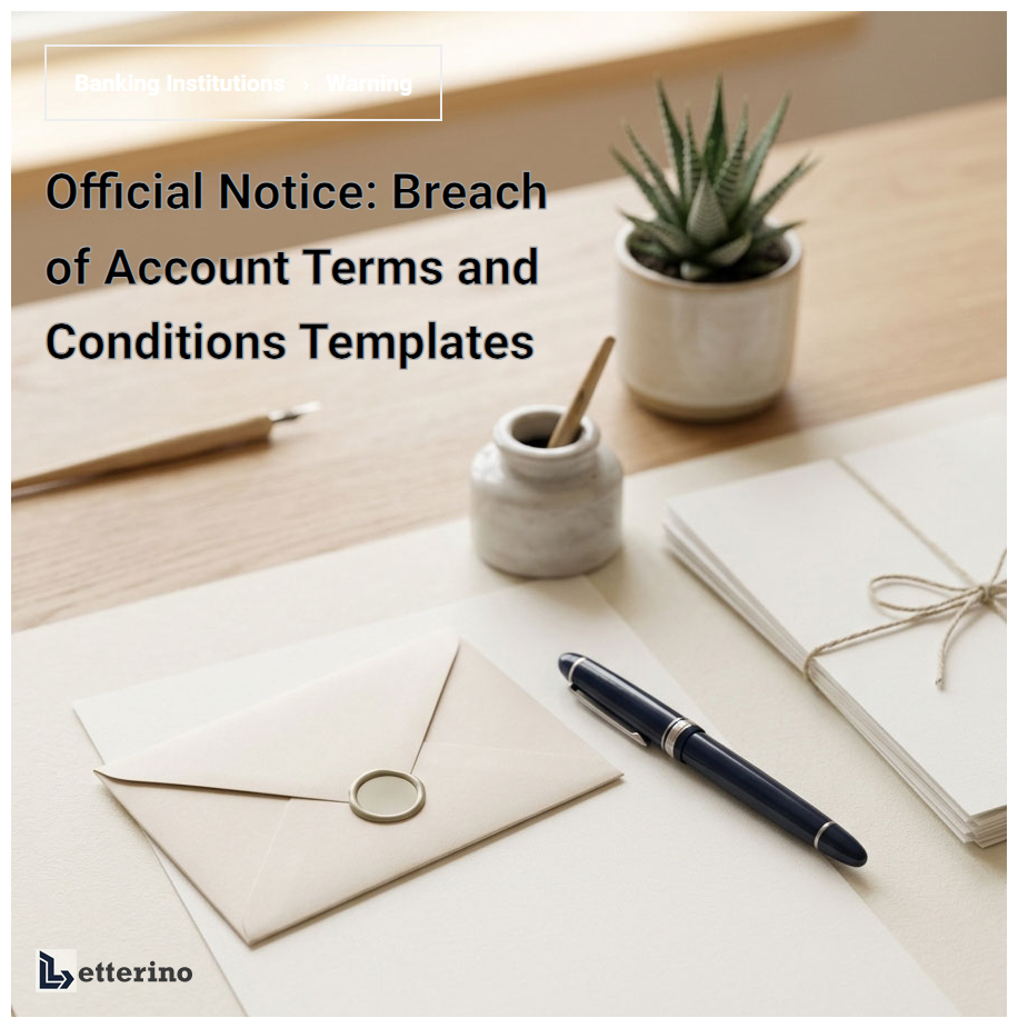 Official Notice: Breach of Account Terms and Conditions Templates