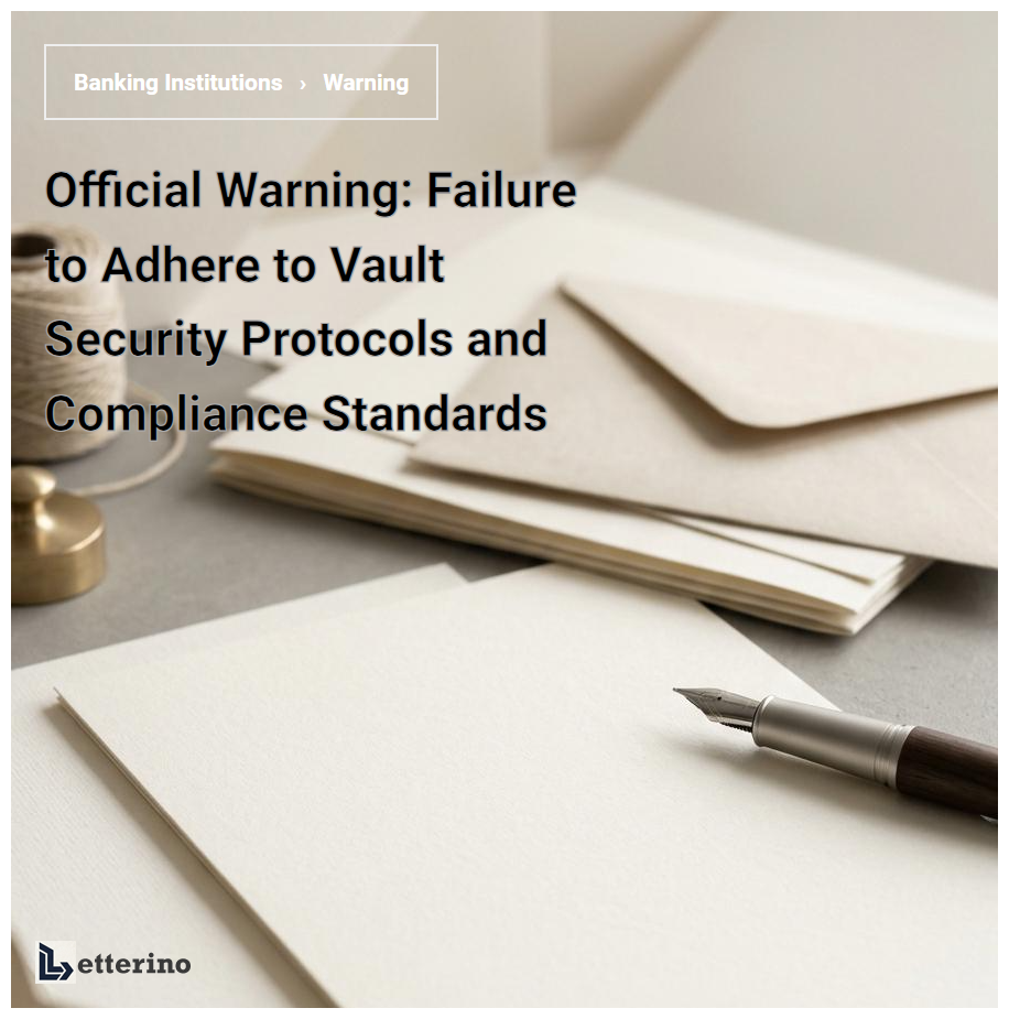 Official Warning: Failure to Adhere to Vault Security Protocols and Compliance Standards