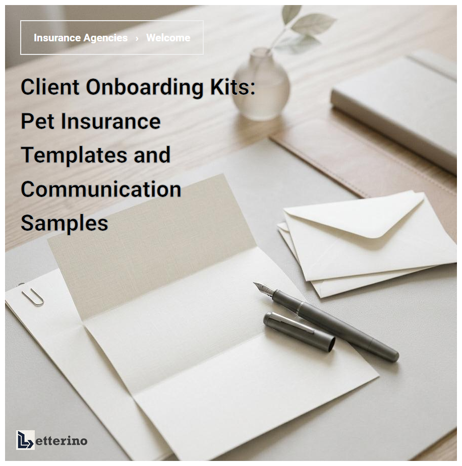 Client Onboarding Kits: Pet Insurance Templates and Communication Samples