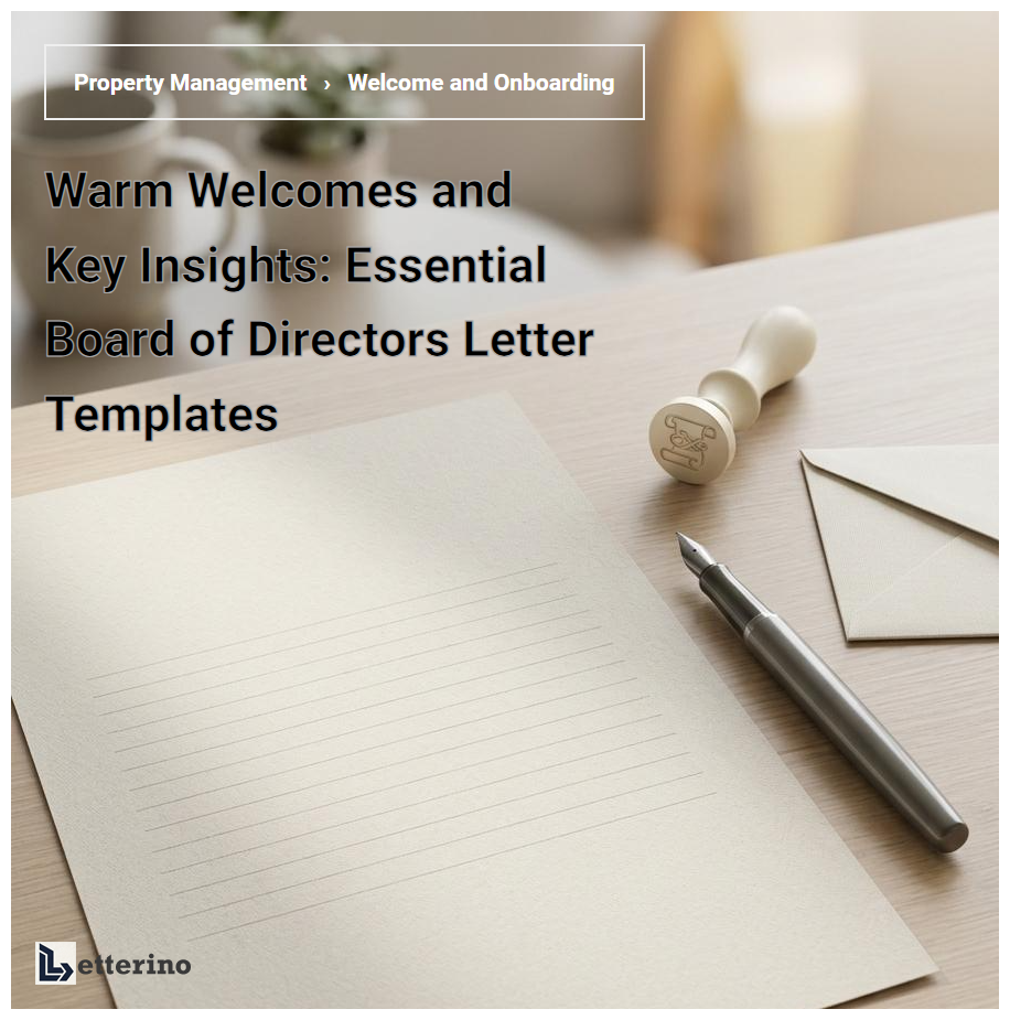 Warm Welcomes and Key Insights: Essential Board of Directors Letter Templates